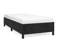 ATOMSTACK MAKER Lit simple avec tête de lit tapissée en velours noir, 100 % polyester, structure en contreplaqué stable, dimensions 203 x 83 x 35 cm, idéal pour matelas de 80 x 200 cm (sans matelas)