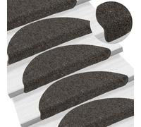 ATOMSTACK MAKER Lot de 15 tapis d'escalier autocollants, antidérapants, anthracite, 56 x 17 cm, non-tissé aiguilleté en polypropylène avec réduction du bruit et protection contre l'usure, pour