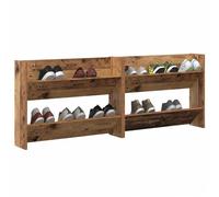 ATOMSTACK MAKER Lot de 2 armoires à chaussures murales en bois vieilli, 80 x 18 x 60 cm, peu encombrant, pour couloir et entrée, avec étagères, montage mural, moderne, minimaliste
