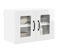 ATOMSTACK MAKER Lot de 2 armoires de cuisine avec 4 étagères et 4 portes brillantes - Meuble mural en bois blanc - 60 x 31 x 40 cm - Pour décoration d'intérieur moderne