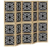 ATOMSTACK MAKER Lot de 5 paravents pliables en bois massif de paulownia et bois - Marron/noir - 180 x 160 cm - Brise-vue décoratif pour salon, bureau et chambre à coucher