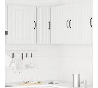 ATOMSTACK MAKER Lucca Armoire de cuisine d'angle suspendue, blanc, 57 x 57 x 60 cm, matériau bois, capacité de charge 70 kg, montage mural, design peu encombrant pour casseroles, assiettes et