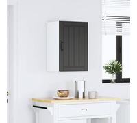 ATOMSTACK MAKER Lucca Armoire de cuisine suspendue, noire, 40 x 31 x 60 cm, en bois avec portes en verre, montage mural, aspect bois moderne, charge jusqu'à 60 kg