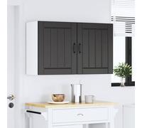 ATOMSTACK MAKER Lucca Lot de 2 armoires murales de cuisine noires en bois (50 x 31 x 60 cm), résistantes à l'humidité, charge maximale de 60 kg, avec fixation murale - Pour cuisine, salon et couloir