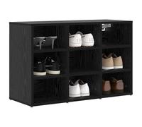 ATOMSTACK MAKER Meuble à chaussures avec 9 étagères effet chêne noir, 77,5 x 30 x 51 cm, en bois pour couloir et entrée, 60 kg maximum, support mural inclus - montage requis