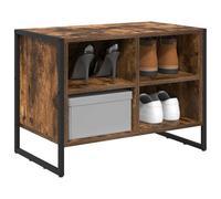 ATOMSTACK MAKER Meuble à chaussures en bois 60 x 35 x 44 cm, fumée, design industriel moderne pour couloir et entrée - peu encombrant, robuste, montage facile