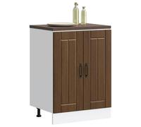 ATOMSTACK MAKER Meuble bas de cuisine 60 cm de large, meuble bas d'évier marron aspect chêne en bois robuste, pieds réglables, capacité de charge 70 kg, pour cuisine moderne - série Lucca