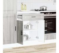 ATOMSTACK MAKER Meuble bas de cuisine Porto gris sonoma (60 x 46 x 81,5 cm) - Armoire en bois avec tiroir, pieds réglables en hauteur et capacité de charge de 70 kg - Pour cuisine encastrée moderne