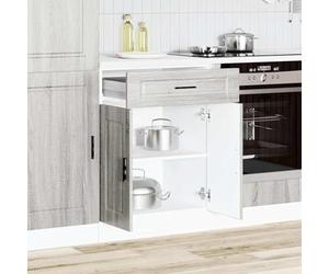 ATOMSTACK MAKER Meuble bas de cuisine Porto gris sonoma (60 x 46 x 81,5 cm) - Armoire en bois avec tiroir, pieds réglables en hauteur et capacité de charge de 70 kg - Pour cuisine encastrée moderne