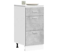 ATOMSTACK MAKER Meuble bas Lyon 40 x 46 x 81,5 cm - Meuble de cuisine gris béton en bois résistant à l'humidité avec pieds réglables et grand espace de rangement (charge de 50 kg)