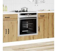 ATOMSTACK MAKER Meuble de cuisinière Kalmar en chêne artisanal, 60 x 46 x 81,5 cm, avec pieds réglables, matériau en bois solide et grand espace de rangement pour four/micro-ondes - Idéal pour les