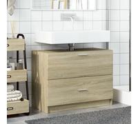 ATOMSTACK MAKER Meuble sous lavabo en chêne Sonoma 78 x 37 x 59 cm avec tiroir et compartiment - Bois résistant à l'humidité pour salle de bain, montage mural, charge jusqu'à 30 kg