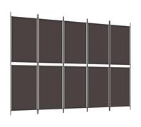 ATOMSTACK MAKER Paravent 5 pièces marron 250 x 180 cm - Paravent en polyester avec cadre en fer, pliable et translucide, idéal comme solution d'intimité pour chambre à coucher, salon et bureau