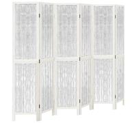 ATOMSTACK MAKER Paravent pliable en bois massif de paulownia et branches de saule, blanc, 215 x 180 cm, gain de place, idéal pour salon, chambre à coucher, bureau et comme protection solaire