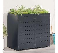 ATOMSTACK MAKER Poubelle pour 2 poubelles de 120/240 l, anthracite, acier revêtu par pulvérisation (136 x 77,5 x 121,5 cm), avec toit pour plantes et ventilation - Idéal pour jardin/terrasse