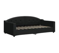 ATOMSTACK MAKER Tagesbett 2 en 1 Noir 90 x 190 cm : Canapé-lit moderne en 100 % polyester avec structure en métal et bois massif, idéal pour chambre ou salon - Montage requis