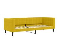 ATOMSTACK MAKER Tagesbett Canapé-lit 2 en 1 en velours avec structure en bois massif et métal, sommier inclus, idéal pour salon ou chambre d'invités 80 x 200 cm Jaune