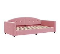 ATOMSTACK MAKER Tagesbett Rose 100 x 200 cm - Canapé-lit 2 en 1 en velours avec structure en bois et métal, lattes intégrées, idéal pour chambre ou salon (sans matelas)