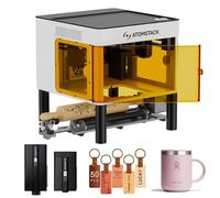 ATOMSTACK P1 5W Graveur Laser double, portable avec rouleau rotatif automatique R6 à 360°, 10 000 m/min, laser à diode 5 W infrarouge 1,2 W, application hors ligne