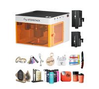 ATOMSTACK P1 Double graveur laser 5 W, laser à diode, laser infrarouge 1,2 W, machine de gravure laser fermée, pour débutants, bricoleurs, acier inoxydable, acrylique noir, plastique