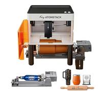 ATOMSTACK P1 Machine à graver laser portable à double module avec mandrin rotatif R8, diode 5 W et machine de gravure laser infrarouge 1,2 W et cutter pour bricolage bois, métal, acrylique, cuir