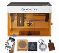 Atomstack P1 Mini Graveur Laser, 5W Découpe Laser à Diode Portable Bureau laser Graveur, Moteur Double CoreXY, App Atomstack Gratuite avec Bibliothèque de Design, Zone de Gravure 110x110mm