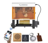 Atomstack P1 Mini Graveur Laser avec Rouleau Rotatif R6, Graveur de Bureau Portable CoreXY Double Moteur 5W, Application Atomstack Gratuite avec Bibliothèque de Designs, Zone de Gravure 110x110 mm