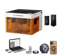 ATOMSTACK P1 Mini machine de gravure laser, laser à diode 5 W et laser infrarouge 1,2 W, Graveur laser de bureau portable découpeur laser, double moteur CoreXY, APP avec bibliothèque de conception
