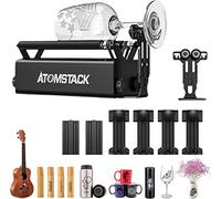 ATOMSTACK R3 Pro Lot de rouleaux rotatifs laser avec colonne de support et siège de support, 8 vitesses réglables, module de gravure à l'axe Y à 360° pour sculptures de boîtes d'objets cylindriques