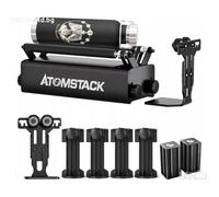 ATOMSTACK R3 Pro Rouleaux rotatifs 360° Graveur laser avec colonne et siègede support,8 vitesses réglable pour d'objets cylindrique