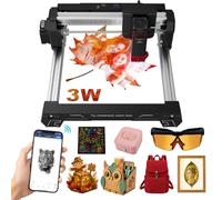 ATOMSTACK Swift Mini 3W Machine de Gravure Appareil Entrée de Gamme 100% Pré-assemblé, Zone de Travail de 135 × 145 mm, Wi-Fi/Point d'accès/USB, Graveur Laser Pour Bois, Cuir et Cadeaux DIY, 3000 mW