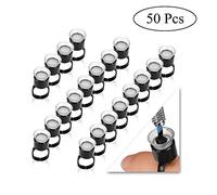 ATOMUS 50 Pieces Tattoo Ink Ring Cups Tattoo Ink Ring Cups Plastic Disposable Pigment Rings Cups With Sponge For Microblading Individually Packed