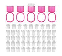 ATOMUS 50 Pieces Tattoo Ink Ring Cups Tattoo Ink Ring Cups Plastic Disposable Pigment Rings Cups With Sponge For Microblading Only Sponge Holders