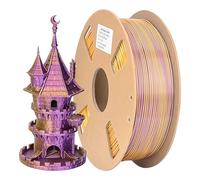 ATOMUS Filament PLA double couleur 1,75 mm - Soie brillante - Pour imprimante 3D - Bobine de 1 kg (2,2 lbs) - Filament PLA à changement de couleur pour la plupart des imprimantes 3D FDM - Or violet