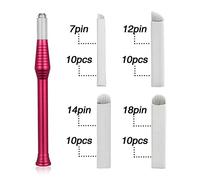 ATOMUS Kit de microblading pour stylo de tatouage manuel pour sourcils et aiguilles de microblading 7 broches 12 broches 14 broches 18 broches pour le maquillage permanent des sourcils