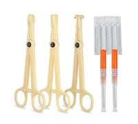 ATOMUS Kit de pinces pour perçage corporel Navel, langue, sourcils, doigts, nez 2pcs 14G Cathéter Puncture Needle 5pcs 16G Aiguilles de perçage