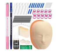 ATOMUS microblading Practice Kit Pink set complet d'outils de stylo manuel semi - permanent pour tête de mannequin 18u 3rl micro - lames de sourcils 10 patchs de sourcils de pratique en silicone