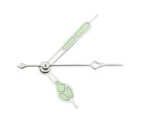 ATOMUSERLY 1 Jeu d'aiguilles de Montre argentées, Noires, dorées et Roses, Lumineuses Vertes, compatibles avec Les mouvements NH34, NH35, NH36, NH37, NH38, NH39, NH70 NH72(Silver Green 2)