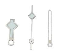 ATOMUSERLY 1 Jeu d'aiguilles NH35 argentées, dorées, Roses et Noires, Lumineuses Vertes, compatibles avec Les mouvements NH36, 7S26, 7S36, 4R35 4R36(Silver)