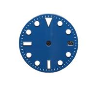 ATOMUSERLY 1 pièce adaptée au Cadran GMT for la Conception de Motif météorite NH34, 28.5mm, Main Gauche, pièces boîtier à lumière Bleue(6)