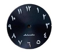 ATOMUSERLY 1pc 28.5mm 35 Cadran S Logo Lettre Arabe Chiffres Lignes Non Lumineuses adapté aux mouvements NH35/NH36 Accessoires de Montre(Black)