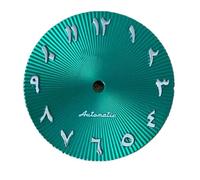 ATOMUSERLY 1pc 28.5mm 35 Cadran S Logo Lettre Arabe Chiffres Lignes Non Lumineuses adapté aux mouvements NH35/NH36 Accessoires de Montre(Green)