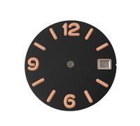 ATOMUSERLY 1pc 6/9/12 Chiffres Orange/Blanc-Vert Clous Cadran de Montre Vert Lumineux 28.5mm for Mouvement NH35/NH36/4R/7S(04)