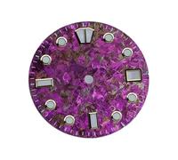 ATOMUSERLY 1pc Ice Crystal Ti Cadran coloré 28.5mm BGW9 Lume for NH35 Mod sans Logo(Purple Red,No Logo Silver Index)