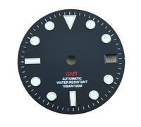 ATOMUSERLY Cadran 28.5mm, 1 pièce, Noir, Bleu, Vert, Rouge, Orange, Texte GMT, Bord Or Rose, adapté au Mouvement NH34 NH35(6)