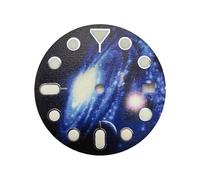 ATOMUSERLY Cadran Ciel étoilé avec Logo S, 28.5mm, adapté au Mouvement NH35, Accessoires de Montre Lumineux Vert Complet C3, 1 pièce(W-D-980)
