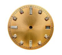 ATOMUSERLY Cadran de Montre 28.5mm, 1 pièce, Surface en Diamant à Motifs solaires, Nouveau Journal Intime for la réparation du Mouvement NH35/NH36(Black-Gold)