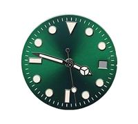ATOMUSERLY Cadran de Montre 29mm, 1 pièce, Surface Lumineuse Bleue, Aiguilles Vertes, Accessoires Remplacement for Mouvement 8215/8200/821A/2813