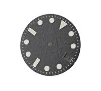 ATOMUSERLY Cadran de Montre à Motif météorite, 28.5MM, avec Visages Lumineux Bleus, Accessoires for Mouvement NH35/NH36, 1 pièce(Black)