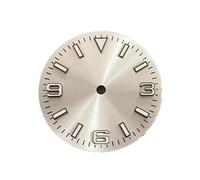 ATOMUSERLY Cadran de Montre Lumineux Vert Sunburst, 28.5mm, 3 6 9 Chiffres, Clous 3D for Visages Mouvement NH35/NH36/4R/7S, 1 pièce(Silver Nails Purple2)